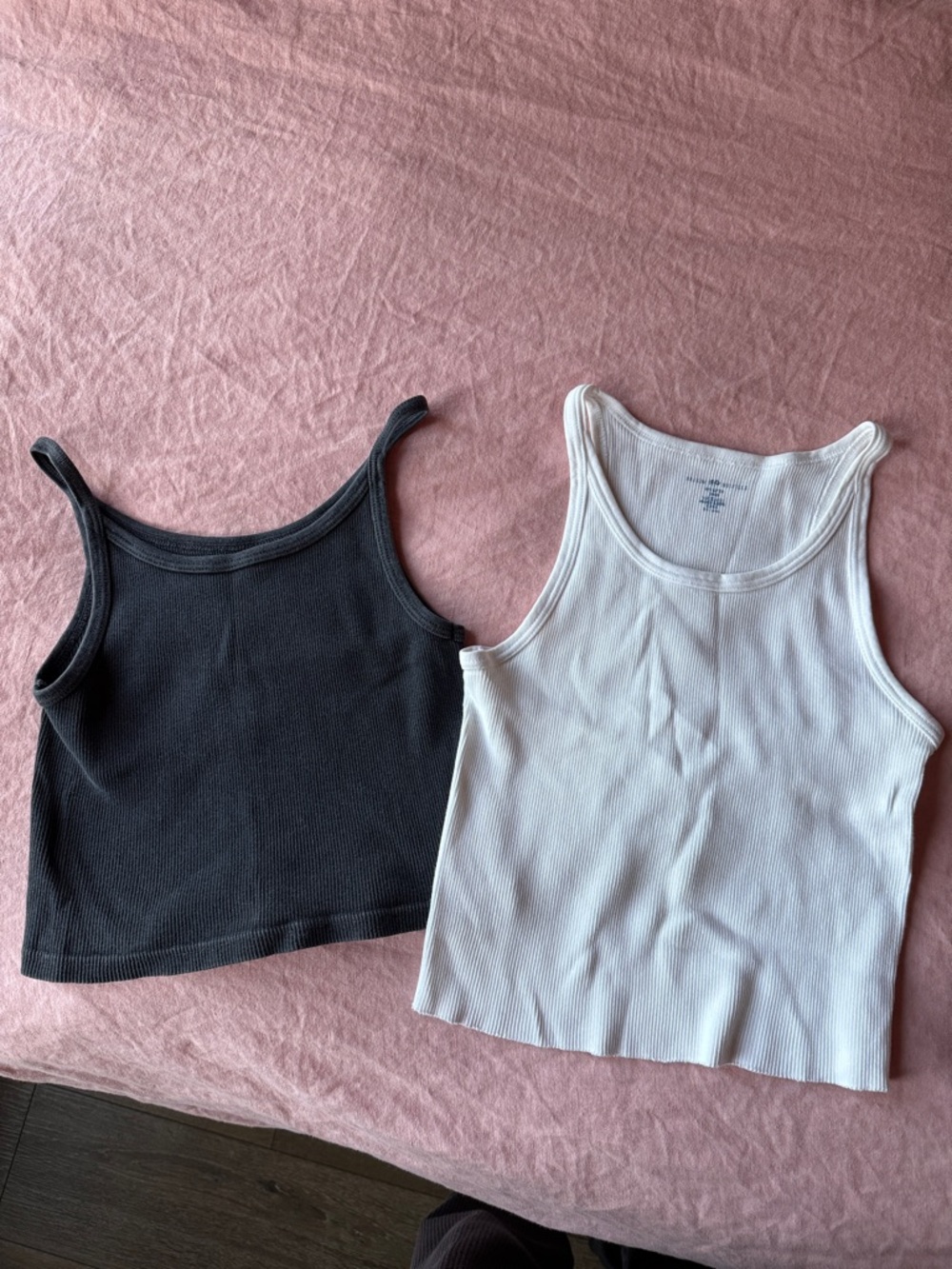 Brandy Melville Black and White Ribbed Tank Tops - Set of 2